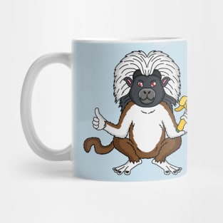 Cotton Top Tamarin monkey cartoon illustration Mug